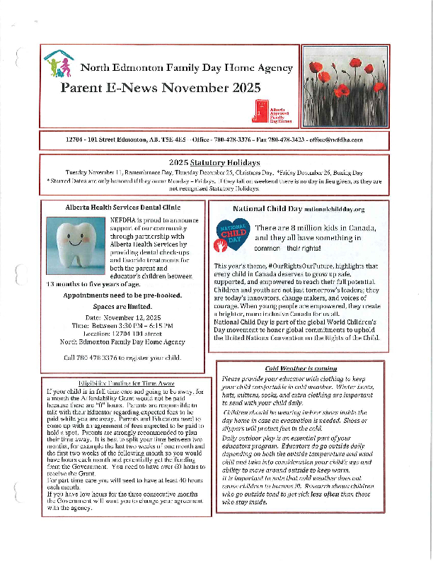 November 2025 Parent Newsletter